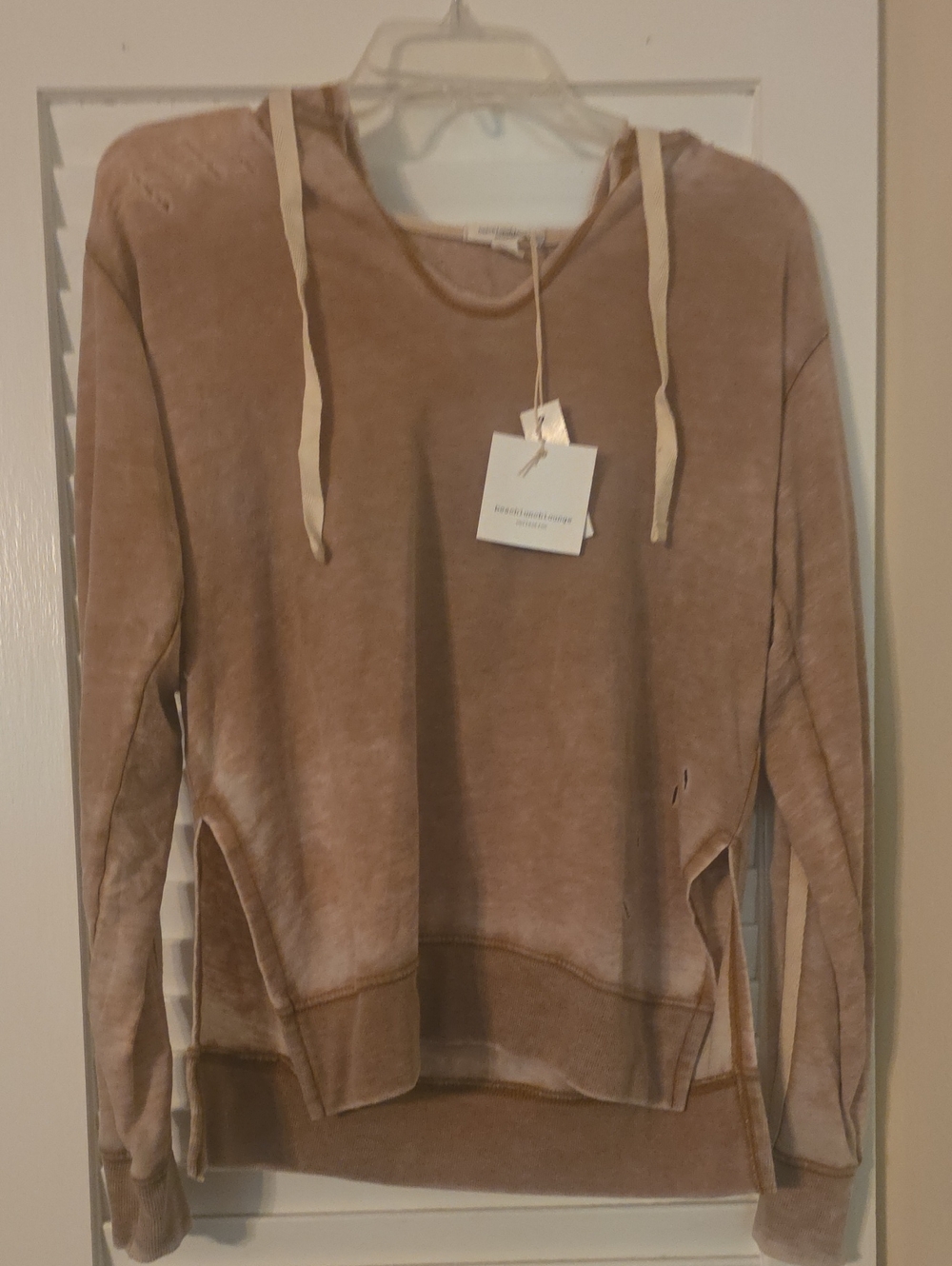 beachlunchlounge Washed Taupe Pullover Hoodie